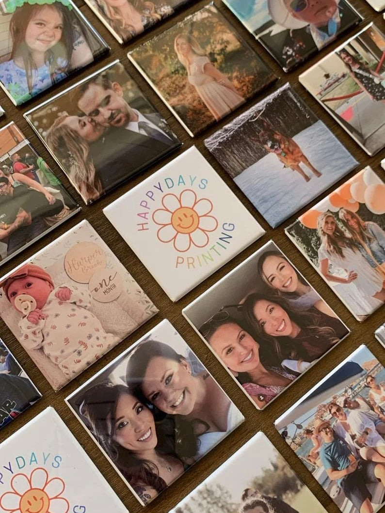 Custom Photo Magnets - Personalized Magnets for Fridges & Gifts Set of 20 Magnets | SnapiMags