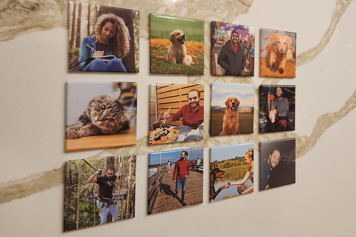 Custom Photo Magnets - Personalized Magnets for Fridges & Gifts Set of 50 Magnets | SnapiMags