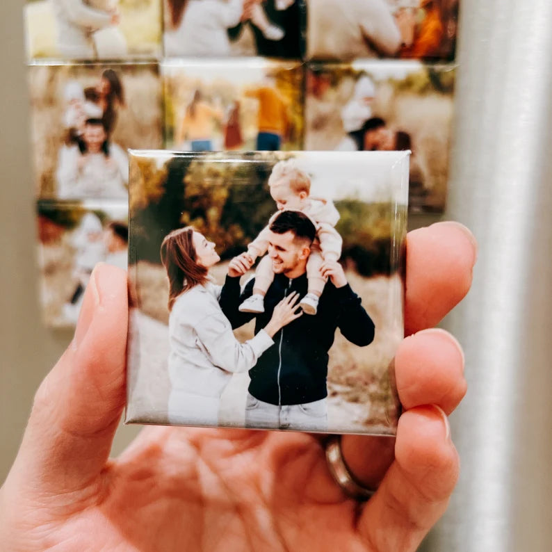 Custom Photo Magnets - Personalized Magnets for Fridges & Gifts Set of 12 Magnets| SnapiMags