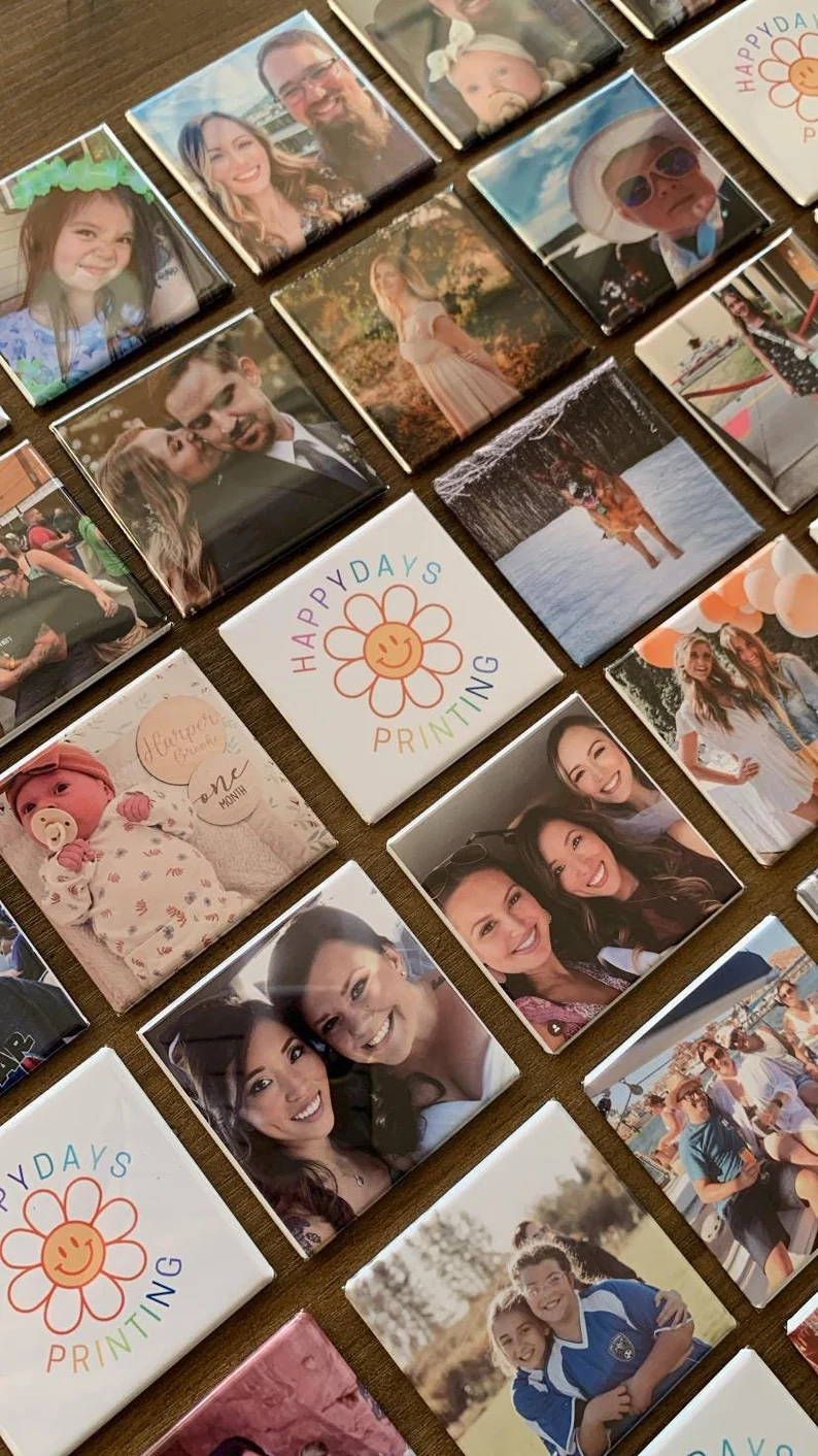 Custom Photo Magnets - Personalized Magnets for Fridges & Gifts Set of 20 Magnets | SnapiMags