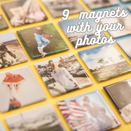 Custom Photo Magnets - Personalized Magnets for Fridges & Gifts Set of 9 Magnets | SnapiMags